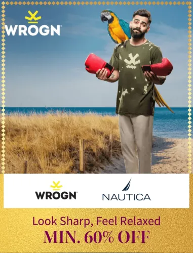 Image of Big Fashion Festival live now get Min. 60% off+ Extra 10% Off with Coupon and Bank Offers on NAUTICA and WROGN 
