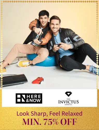Image of Big Fashion Festival live now get Min. 75% off+ Extra 10% Off with Coupon and Bank Offers on HERE & NOW and INVICTUS
