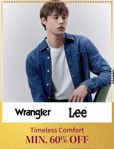 Image of Big Fashion Festival live now get Min. 60% off+ Extra 10% Off with Coupon and Bank Offers on WRANLER and LEE 