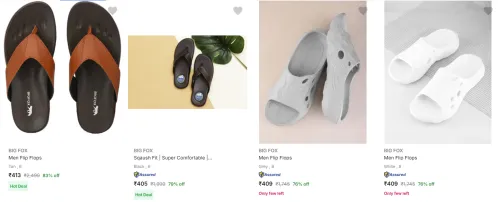 Image of Big Fox Men’s Flip Flops upto 83% Discount