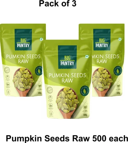 Image of BIG PANTRY Premium Raw Pumpkin Seeds | Rich in Dietary Fibre | High Quality Protein Pumpkin Seeds  (3 x 500 g)