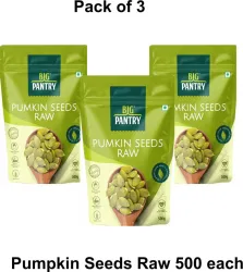 BIG PANTRY Premium Raw Pumpkin Seeds | Rich in Dietary Fibre | High Quality Protein Pumpkin Seeds  (3 x 500 g)