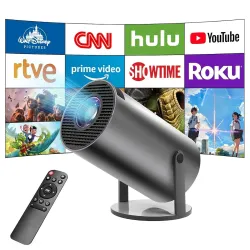 BIGASUO Mini Projector, Portable Projector with WiFi and Bluetooth