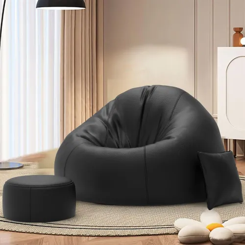 Image of Biggie Bean Bag Chair with Beans Filled 4XL Bean Bag Sofa with Free Cushion 