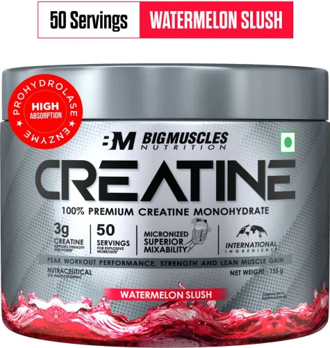 Image of BIGMUSCLES NUTRITION Creatine Monohydrate [50 Servings] | Supports Lean Muscle Building & Recovery Creatine (155 g, Wate