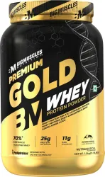 BIGMUSCLES NUTRITION Premium Gold Whey | 25g Isolate Protein Blend | ProHydrolase Enzyme Tech. Whey Protein (1.5 kg, Bel