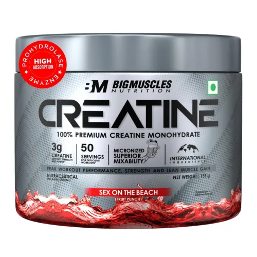 Image of Bigmuscles Nutrition Creatine [155g, 50 Servings]|Sex On The Beach | Micronized Creatine Monohydrate To Support Lean Mus