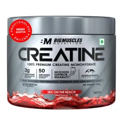 Bigmuscles Nutrition Creatine [155g, 50 Servings]|Sex On The Beach | Micronized Creatine Monohydrate To Support Lean Mus