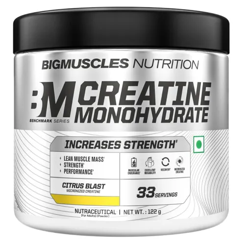Image of Bigmuscles Nutrition Creatine Monohydrate 122g 33 Servings Micronised Citrus