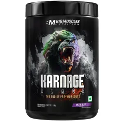 Bigmuscles Nutrition Karnage Black Preworkout [Arctic Blast, 420g] | Massive Pump | Laser Focus | Explosive Energy | Gorilla Power | No Itching | With Nitrosigine