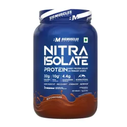 Bigmuscles Nutrition Nitra Isolate [1kg, Rich Chocolate] | 32g Protein | 10g EAA |