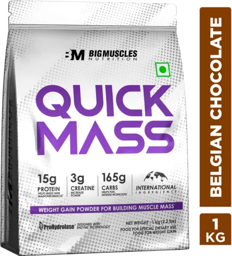 Image of BigMuscles Nutrition Quick Mass Gainer 1kg Belgian Chocolate