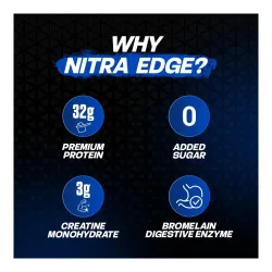 Bigmuscles Nutrition Nitra Edge PB Whey Protein Powder [2kg, Rich Chocolate] | 32g Protein [Isolate + Concentrate], 3g Creatine Monohydrate | No Added - Sugar, Colours, Artificial Sweeteners