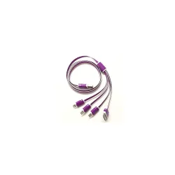 BigPlayer 1 Meter Portable 4 in 1 Charging Data Cable (Compatible with All Android Smart Phones), Multi-Coloured