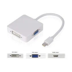 BigPlayer 3-in-1 Mini DisplayPort Cable (White)