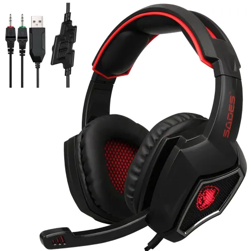Image of BigPlayer SADES Spirit Wolf Wired Gaming Headset With Microphone