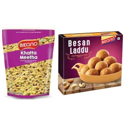 Bikano Khatta Meetha, 1kg and Besan Laddu Special, 400g