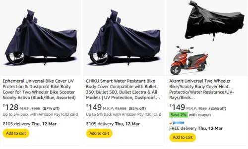 Image of Bike Body Cover Starting @ ₹128