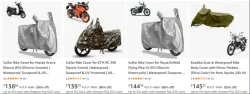 Bike Body Cover Starting at ₹138