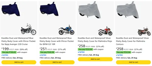 Image of Bike cover Minimum 50% Discount