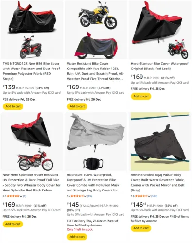 Image of Bike Cover @ Starting ₹113