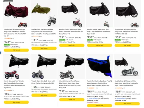Image of Bike cover Starting @ ₹141