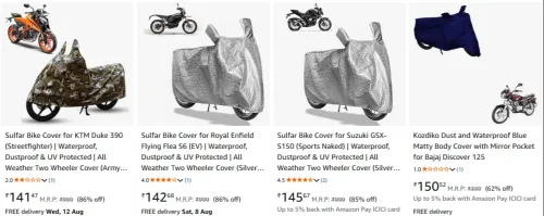 Image of Bike Covers Starting at ₹141
