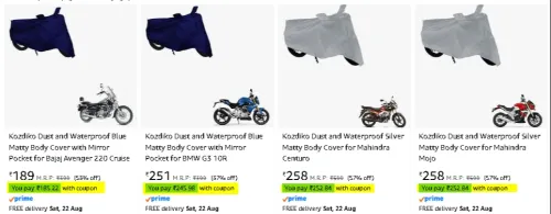 Image of Bike Covers Starting at ₹189 