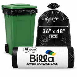 BILLA Premium Jumbo Garbage Bags 36 x 48 Inch (10 Bags)