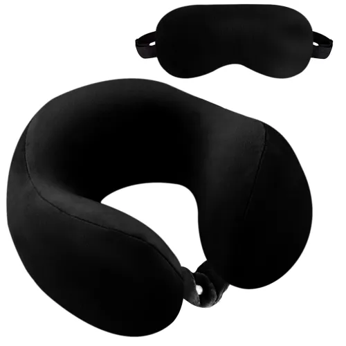 Image of Billebon Memory Foam Luxury Travel Neck Support Pillow Eye Mask