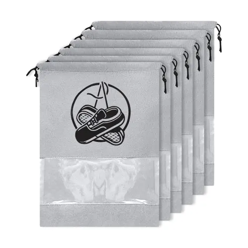 Image of Billebon Premium Transparent Shoe Pouch Non‑Woven Fabric – 6 pcs