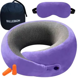 Billebon Ultrasoft Memory Foam Travel Pillow Set
