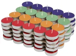 BIndian Tea Light Candle (Multicolor, Pack of 50)