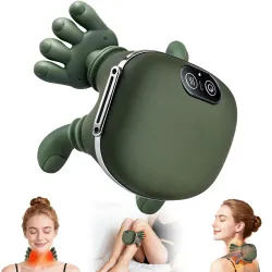 Bionic Heated Massager,Wireless Portable Shiatsu Neck and Back Massager,Electric Deep Tissue 4D Kneading Massage With 3 