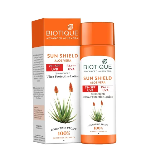 Image of Biotique Aloe Vera 75+SPF Sunscreen Body Lotion, 190ml