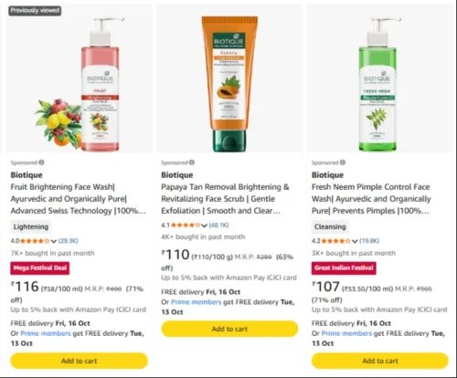 Image of Biotique at minimum 60% Discount