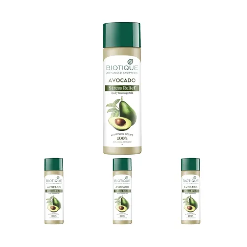 Image of Biotique Avocado Body Massage Oil 200ml (Pack of 4)