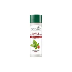 Biotique Basil and Sandalwood Refreshing Body Powder | Helps Absorb Excess Moisture & Sweat | Gentle, Soothing Formula