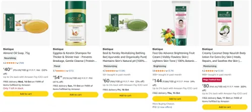 Image of Biotique Beauty Product Starting From ₹40