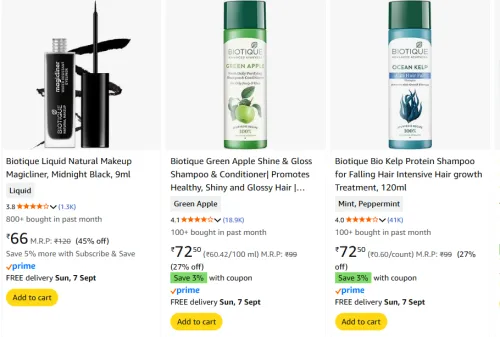 Image of Biotique Beauty products Starts @ ₹66