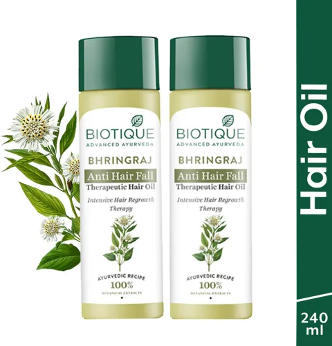 Image of BIOTIQUE Bhringraj Therapeutic Hair Oil for Falling Hair| Intense Hair Regrowth Hair Oil