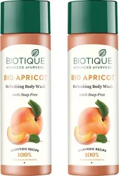 BIOTIQUE Bio Apricot Refreshing Body Wash 380ml (Pack of 2) (2 x 190 ml)
