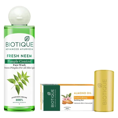 Image of Biotique Bio Neem Purifying Face Wash 200ml + Body Soap 150g