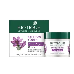 Biotique Bio Saffron Dew Youthful Moisturizer Suitable for All Skin Types | 50g