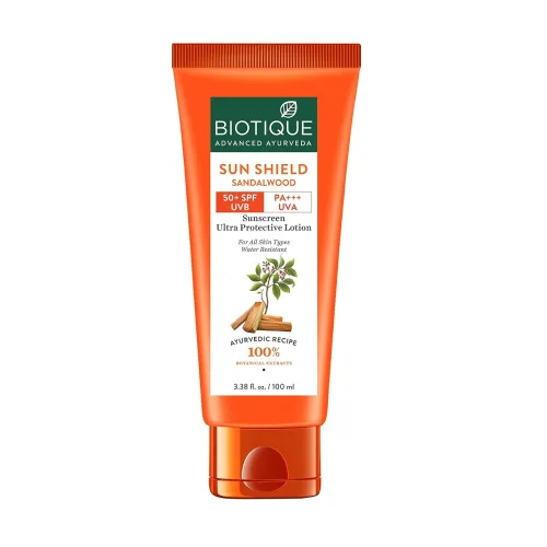 Image of Biotique Bio Sandalwood Sunscreen Ultra Soothing Face Lotion, SPF 50+