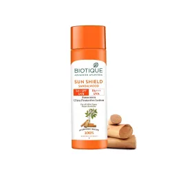 Biotique Bio Sandalwood Sunscreen Ultra Soothing Face Lotion, SPF 50+ |Ultra Protective Lotion| Keeps Skin Soft, Fair an