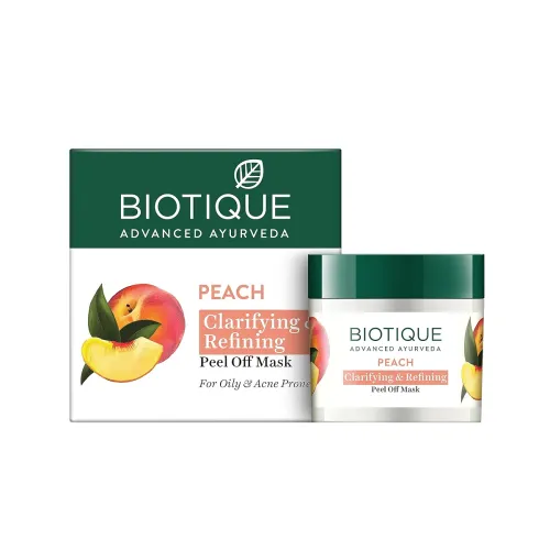 Image of Biotique Bio Peach Clarifying and Refining Peel Off Mask, 50g