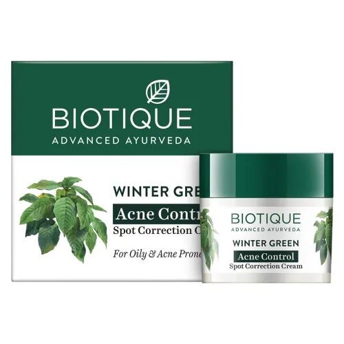 Image of Biotique Bio Winter Green Spot Correcting Anti Acne Cream, 15g