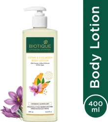 BIOTIQUE Ubtan & Collagen Brightening Body Lotion | Brightening & Glow |24H Deep Moisture (400 ml)