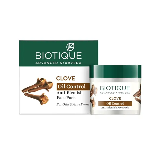 Image of Biotique Clove Purifying Anti-Blemish Face Pack | Natural Deep Cleansing Face Mask for Acne & Pimples 